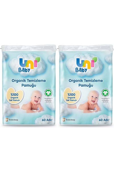 Uni Baby Baby Cleaning Cotton 60 Pieces Single Pk (Set of 2)
