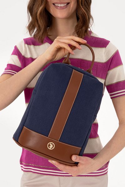 U.S. Polo Assn. Women's Navy Blue Canvas Backpack 50300291 -Vr033