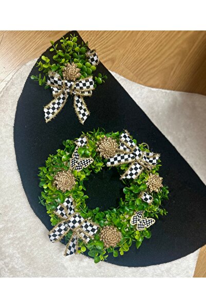 Marrone Door Ornament and Mat Set Black Mat