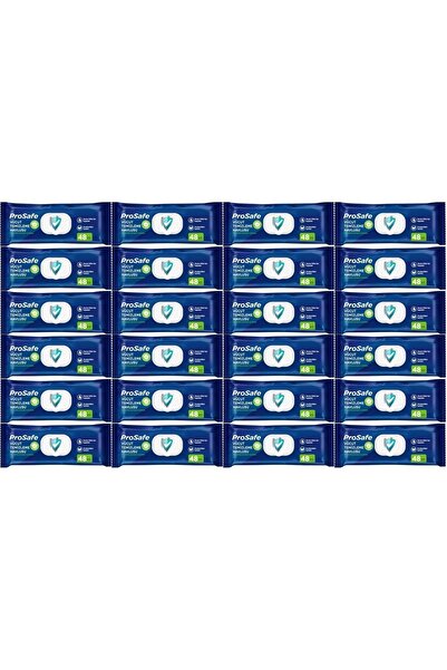 PROSAFE Hasta Vücut Temizleme Islak Mendil Havlu 48 Yaprak Xl (24 LÜ SET) Plastik Kapak