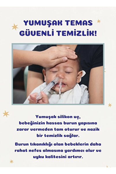 potasyum Şırıngalı Burun Aspiratörü Bebek Burun Temizleme Aparatı Şırınga 10 ml Yenidoğan
