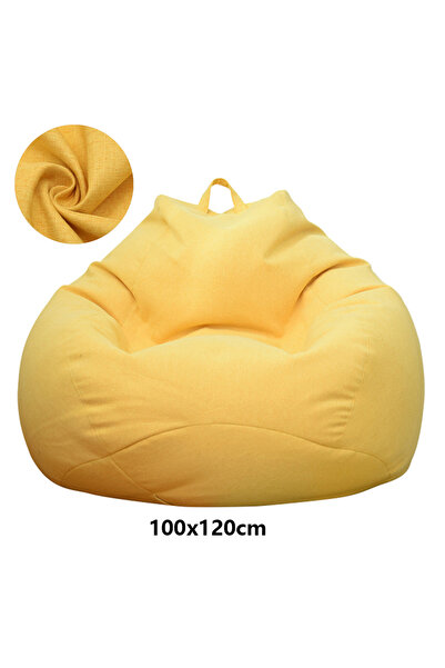 Choice غطاء أريكة كسلان أصفر مقاس 100×120 سم، غطاء كيس فول كبير بدون حشو، أري...