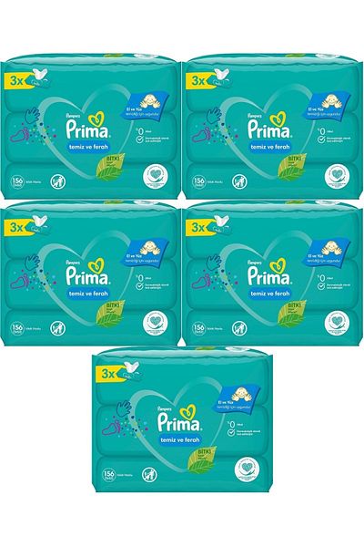 Prima Clean and Fresh Wet Towel Wipes - Set of 15 (5Pk*3) - 780 Sheets