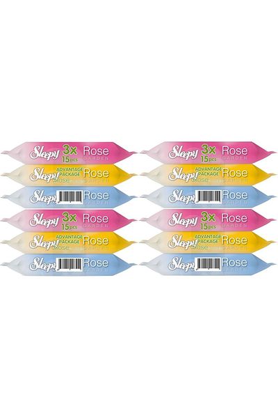Sleepy Rose/Garden - 15 Sheets Wet Towel Pocket Wipes (Set of 12) - 180 Sheets