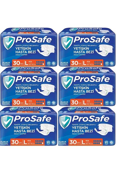 PROSAFE Patient Diaper Adult Textile Surface with Waist Band L - Large - Large Size 180 Pieces (6Pk*30)