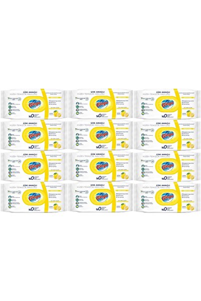Bingo Clean Yüzey Temizlik Havlusu 96 Yaprak Limon Kokulu Plastik Kapaklı (12 Lİ SET) 1152 Yaprak