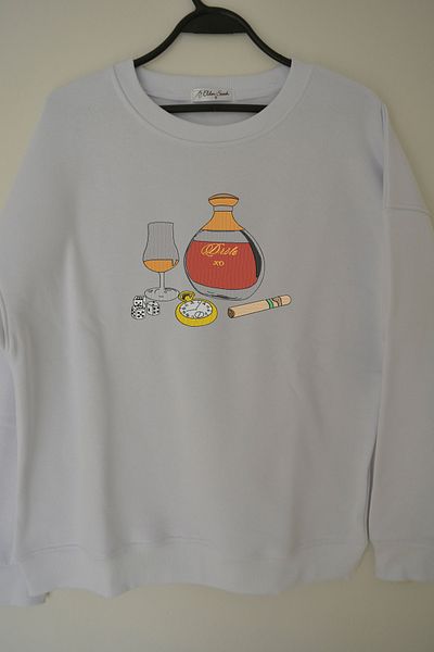 EldenStitch Φούτερ Unisex Oversize με κέντημα κονιάκ