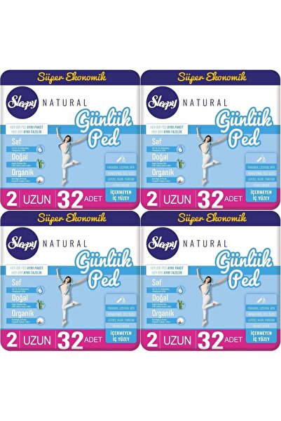 Sleepy Natural Günlük Ped Uzun 128 Adet Süper Ekonomik Pk (4PK*32)
