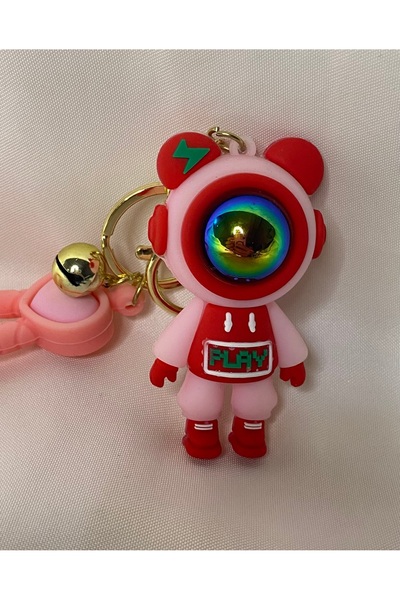 nss sky rock سلسلة مفاتيح وحقيبة من السيليكون الفاخر ثلاثية الأبعاد لرائد الفضاء