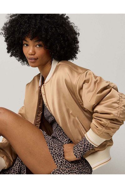 AMERICAN EAGLE Offline By Aerie Satin Bomber Jacket