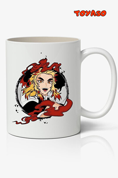 Toyaso شيطان القاتل شيطان يقطع Rengoku أنيمي تحت عنوان القدح الأبيض هدية لصدي...