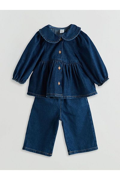 LC Waikiki Lcw Ribbon Detail Baby Girl T-Shirt and Shorts 2-Piece Fast Fashion