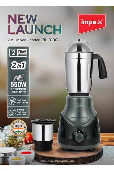 İMPEX IMPEX 2 IN 1 MIXER GRINDER 550W (BL 319C)