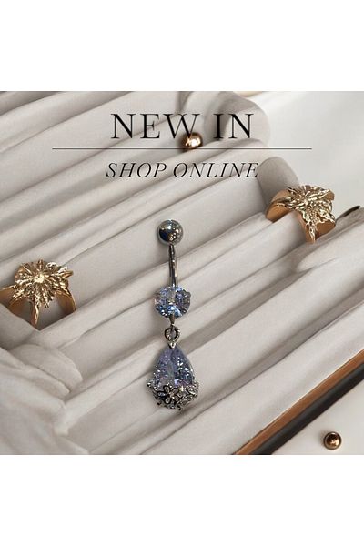Takayrum Belly Piercing with Steel Drop Detail