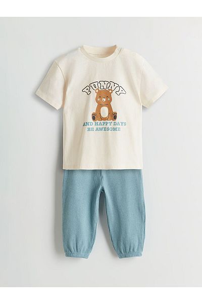 LC Waikiki Crew Neck Baby Boy T-Shirt and Sweatpants