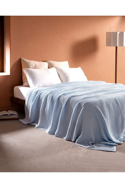 Madame Coco Avril Cotton Single Cotton Ecocell Luxus-Piqué - Blau