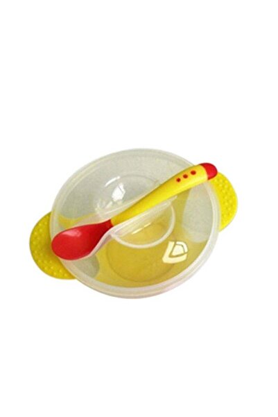 Generic طقم أوعية طعام للأطفال مع غطاء وملاعق - أصفر