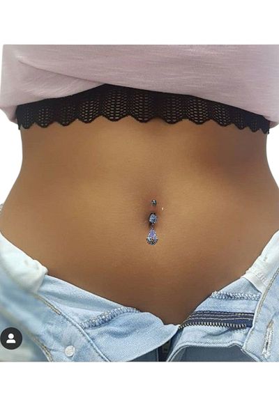 Takayrum Belly Piercing with Steel Drop Detail