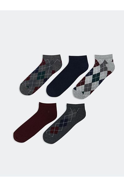 LC Waikiki Lcw Accessories Mixed Pattern Men's Booties Socks 5-Piece