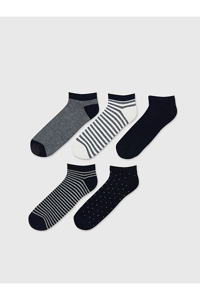 LC Waikiki Mixed Striped Men's Booties Socks 5-Piece