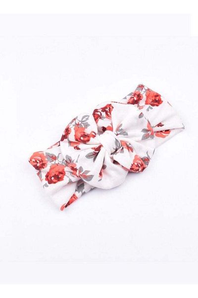 Generic Flower Printed Bow Headband For Baby Girl - Style02