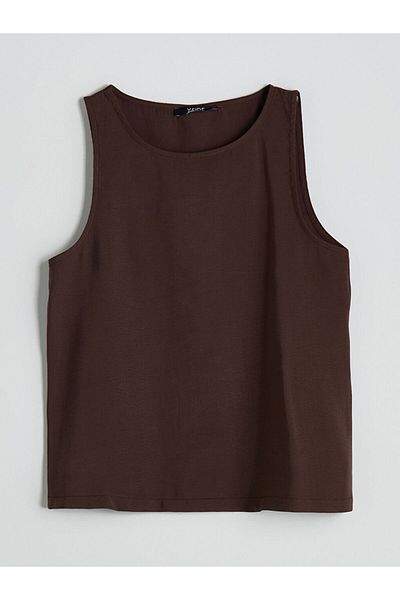 LC Waikiki Xside Brown Crew Neck Women's Blouse