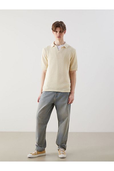 LC Waikiki Polo Neck Short Sleeve Men's Knitwear Sweater