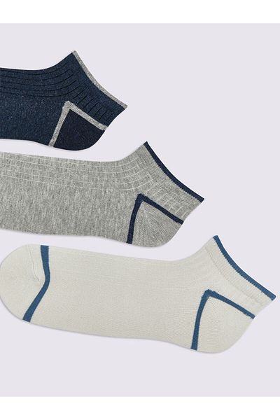 LC Waikiki Lcw Accessories Mixed Striped Men's Booties Socks 5 Pcs