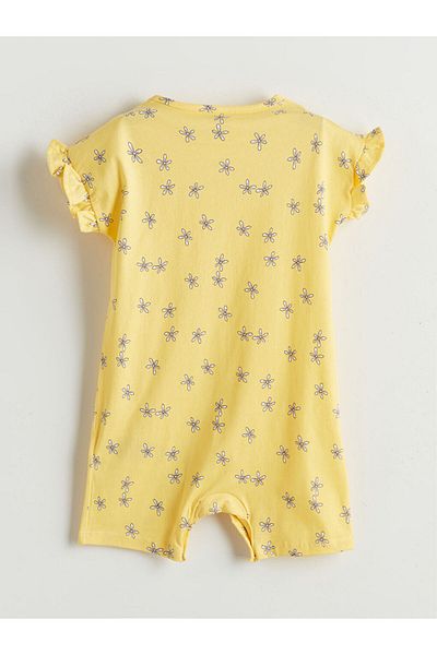 LC Waikiki Sari Crew Neck Floral Baby Girl Jumpsuit