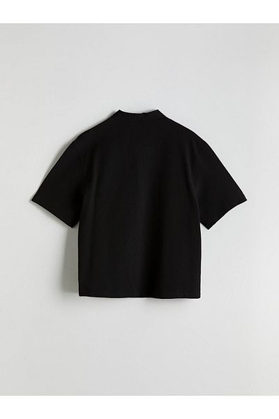 LC Waikiki Black Comfortable Fit Short Sleeve Men's Shirt
