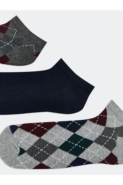LC Waikiki Lcw Accessories Mixed Pattern Men's Booties Socks 5-Piece