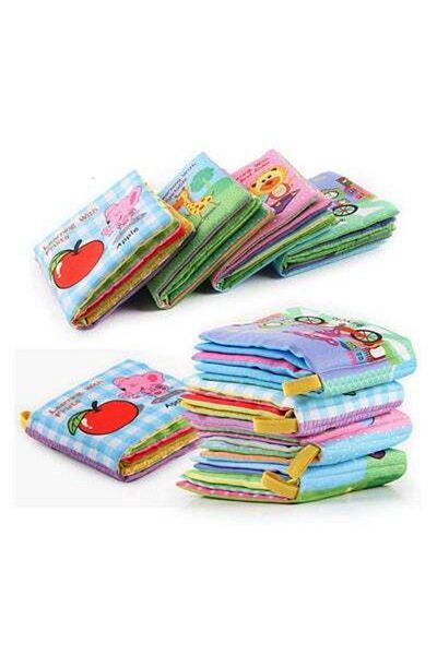 HALAMODO Nontoxic Fabric Baby Cloth Books, Early Educational Baby English Cognitive Palm Book, Soft Book, Dur