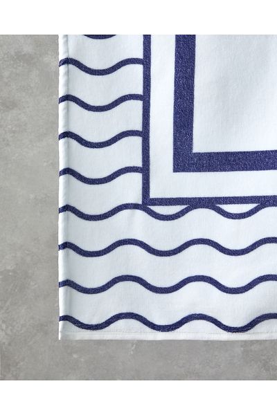 English Home Seafish Cotton Beach Towel 90X150 cm Ecru-Navy Blue