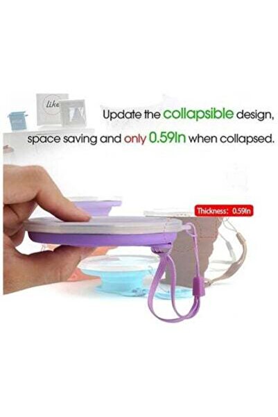 HALAMODO 4 PCS Silicone Collapsible Coffee Cups, Foldable Silicone Water Cup, Small Portable Drinking Cups, B