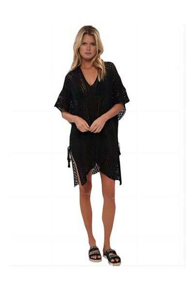 HALAMODO Women's Cover Up Beachwear, Adjustable Bikini Swimwear, Beach Dress, Bathing Suit Sunscreen Swim Ski