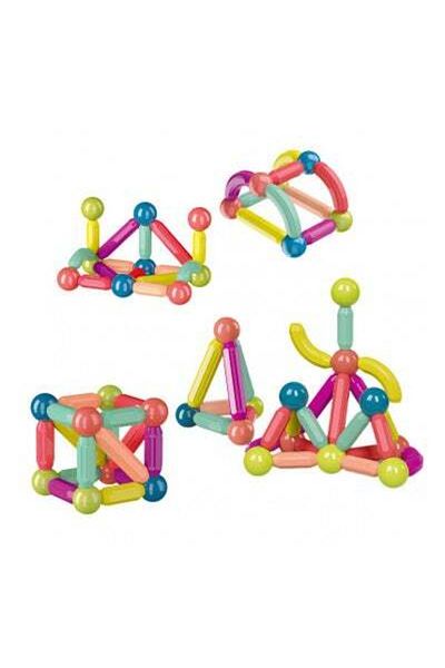 HALAMODO Magnetic Sticks Building Blocks, Magnetic Sticks and Balls Set, Montessori Preschool Toys, Smart Mag