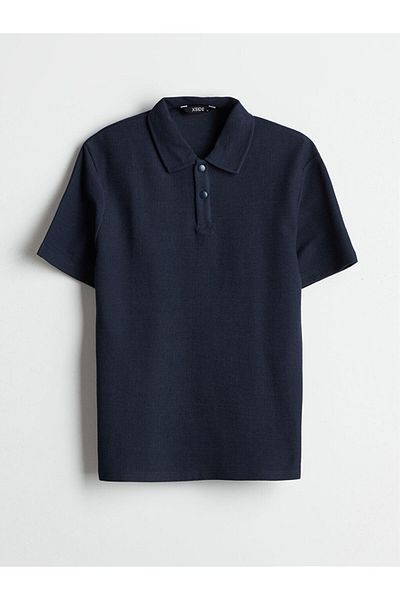 LC Waikiki Ανδρικό μπλουζάκι XSIDE Navy Blue Polo Neck