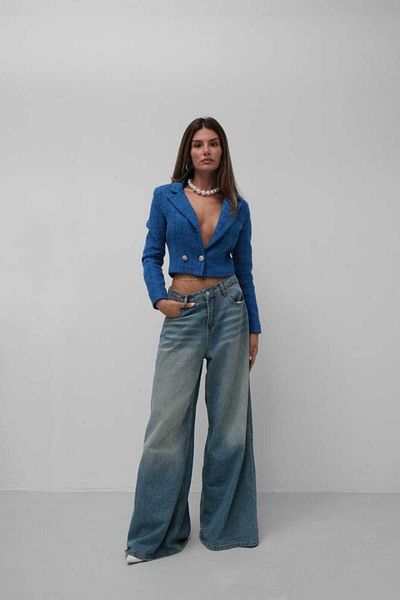Özyuvam Top crop blazer pentru femei - Saks