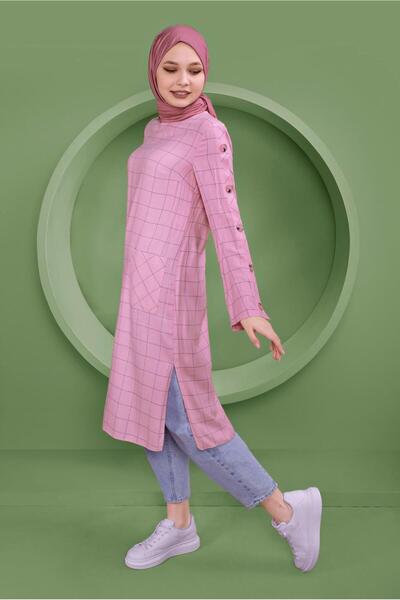 Alvina Sleeve Strap Button Detailed Strap Tunic 41442