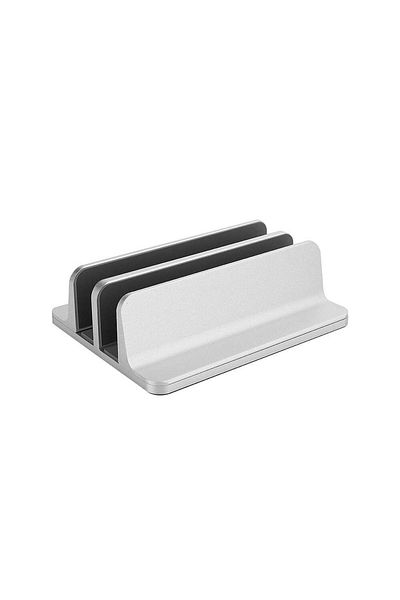 Generic Aluminum Alloy Vertical Laptop Stand Silver