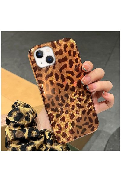 Zebana Apple iPhone 15 Compatible Case Zebana Luxe Leopard Silicone Case Dese...