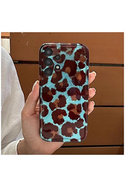 Zebana Samsung Galaxy A32 Uyumlu Kılıf Zebana Luxe Leopard Silikon Kılıf Kahv...