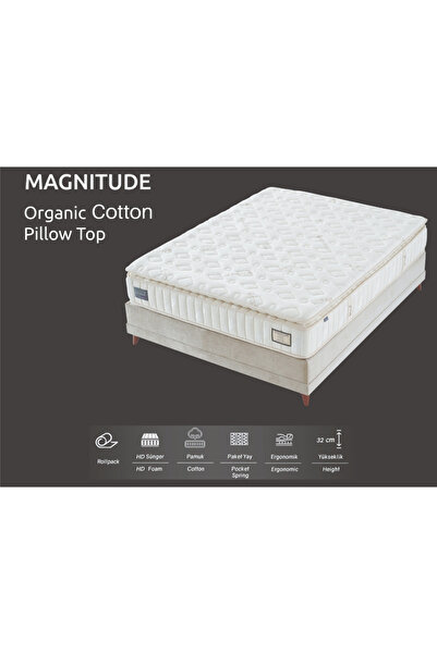 Puuf Sleep Magnitude Organic Cotton Pocket Yaylı Cashmere Pedli Yatak