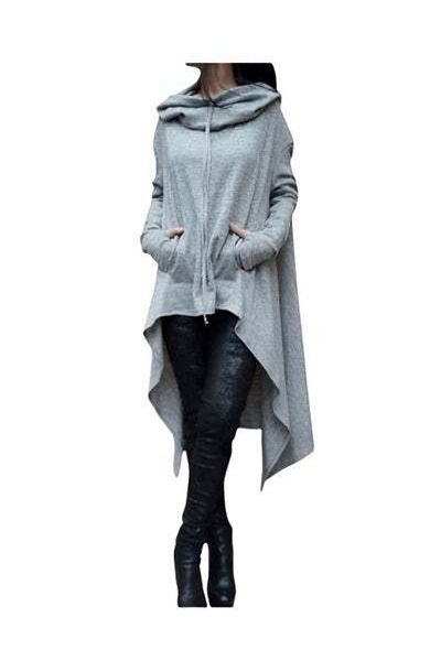 HALAMODO Hoodie Dresses, Long sweatshirt dresses with Pockets, Long Sleeve Hoodies, Autumn Sweat Dresses, Lon