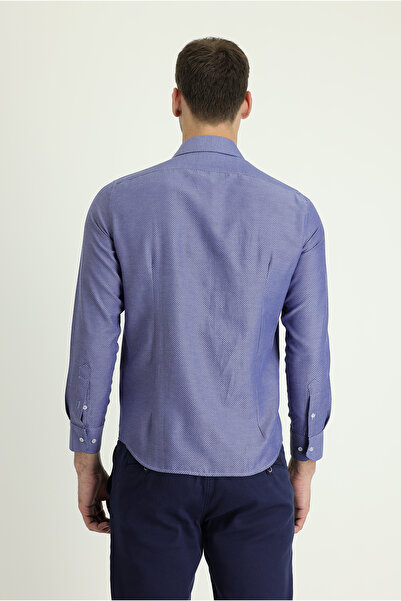 Kiğılı Uzun Kol Slim Fit Dar Kesim Klasik Pamuklu Kolay Ütülenebilir Gömlek