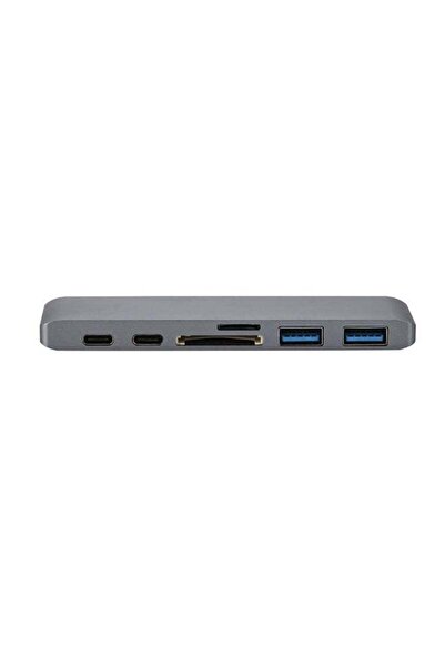 Generic محول موزع USB 3.0 مزدوج من النوع C لجهاز MacBook Pro باللون الأسود