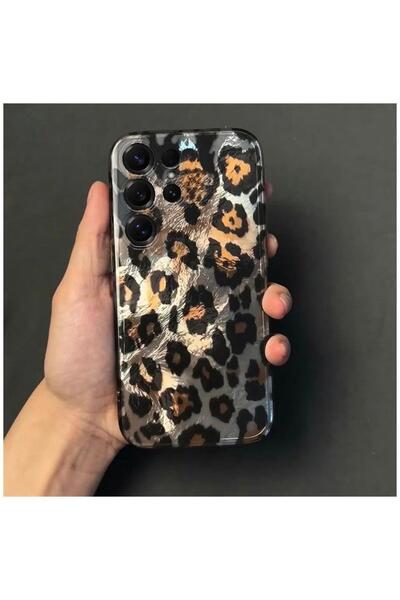 Zebana Samsung Galaxy S22 Ultra Uyumlu Kılıf Zebana Luxe Leopard Silikon Kılı...
