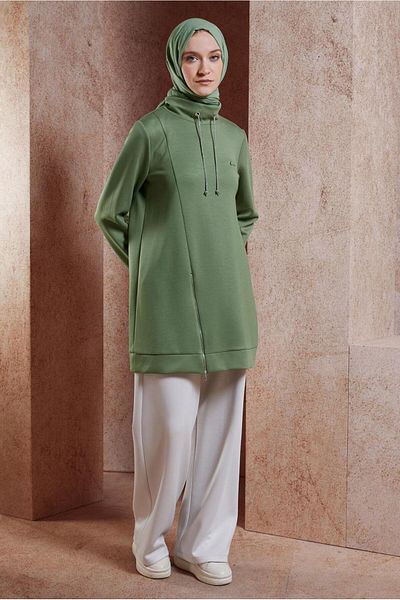 Alvina 45093 Model Zippered Tracksuit Tunic