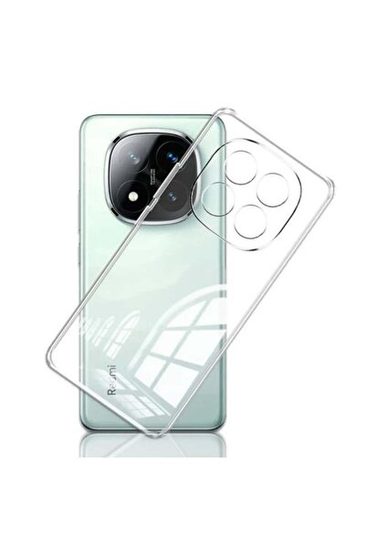 Fibaks Xiaomi Redmi Note 14 Pro 4g Case with Camera Protection Transparent Ultra Thin Flexible Non-Discoloration Silicone Cover