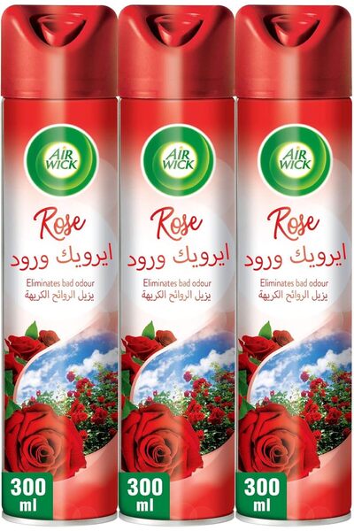 Air Wick معطر جو برائحة الورد، 300 مل، عبوة من 3 قطع
